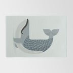 Whimsical Blue Whale Rug Gallery Image 2