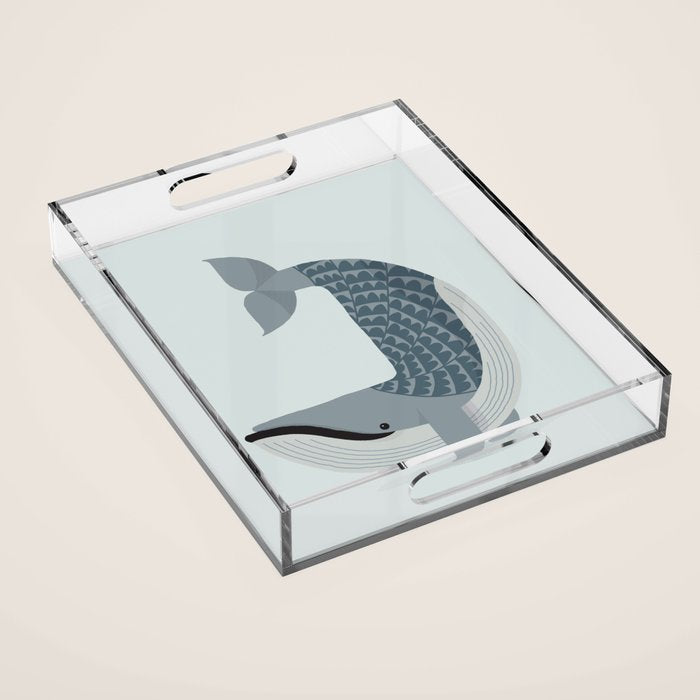 Whimsical Blue Whale Acrylic Tray Gallery Image 1
