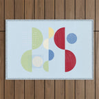 Abstract Geometric Half-Circles with Hand-Drawn Details Outdoor Rug Gallery Image 1