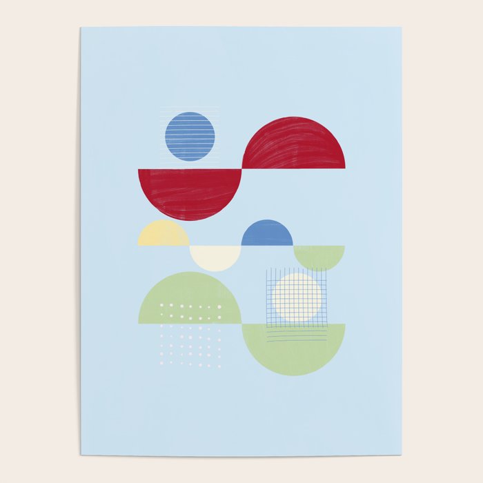 Abstract Geometric Half-Circles with Hand-Drawn Details Poster Gallery Image 4