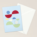 Abstract Geometric Half-Circles with Hand-Drawn Details Stationery Card Gallery Image 2