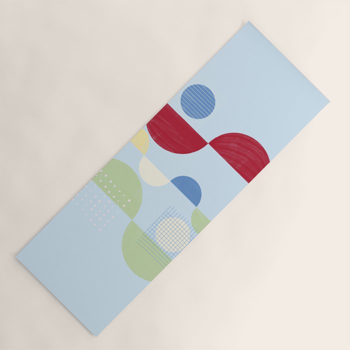 Abstract Geometric Half-Circles with Hand-Drawn Details Yoga Mat Gallery Image 1