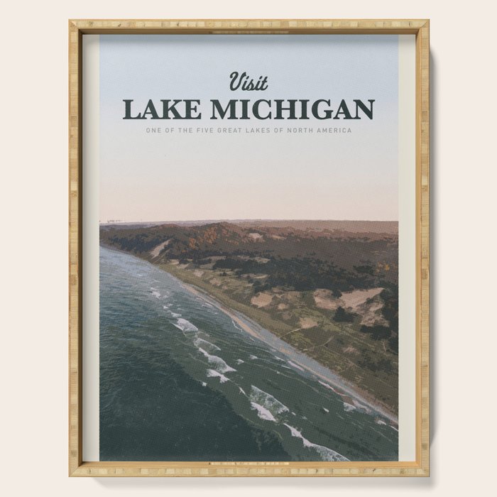 Visit Lake Michigan Serving Tray Gallery Image 1