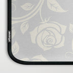 Antique White Roses Silhouette on Silver Grey Laptop Sleeve Gallery Image 3