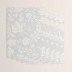 Antique White Roses Silhouette on Silver Grey Wrapping Paper Gallery Image 3
