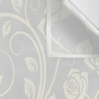 Antique White Roses Silhouette on Silver Grey Wall Tapestry Gallery Image 3