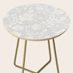 Antique White Roses Silhouette on Silver Grey Side Table Gallery Image 2