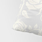 Antique White Roses Silhouette on Silver Grey Pillow Sham Gallery Image 4