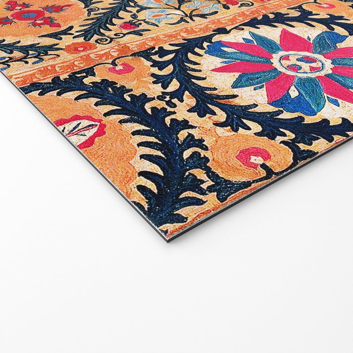 Kermina Suzani Southwest Uzbekistan Embroidery Print Welcome Mat Gallery Image 2