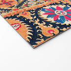 Kermina Suzani Southwest Uzbekistan Embroidery Print Welcome Mat Gallery Image 2