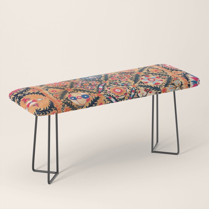 Kermina Suzani Southwest Uzbekistan Embroidery Print Bench Gallery Image 1
