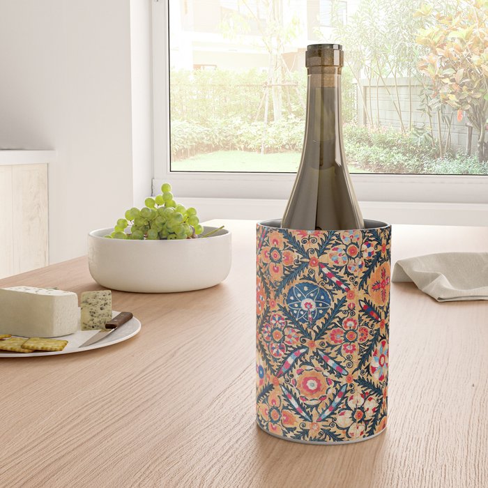 Kermina Suzani Southwest Uzbekistan Embroidery Print Wine Chiller Gallery Image 4