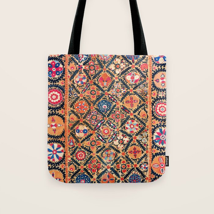 Kermina Suzani Southwest Uzbekistan Embroidery Print Tote Bag Gallery Image 1