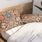Kermina Suzani Southwest Uzbekistan Embroidery Print Pillow Sham Gallery Image 2