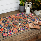 Kermina Suzani Southwest Uzbekistan Embroidery Print Outdoor Rug Gallery Image 2