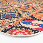Kermina Suzani Southwest Uzbekistan Embroidery Print Bath Mat Gallery Image 3