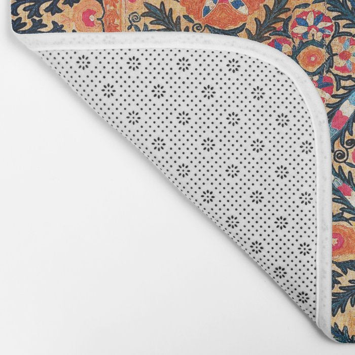 Kermina Suzani Southwest Uzbekistan Embroidery Print Bath Mat Gallery Image 2