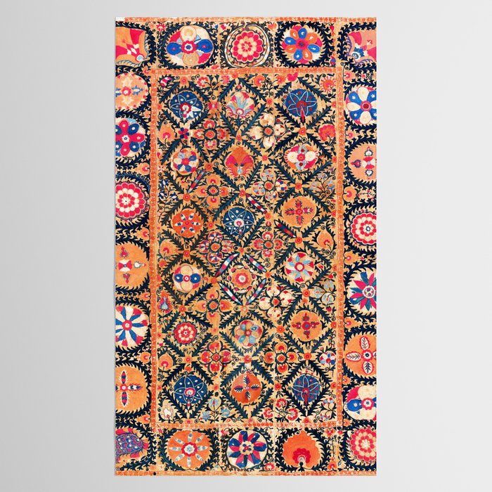 Kermina Suzani Southwest Uzbekistan Embroidery Print Tablecloth Gallery Image 2