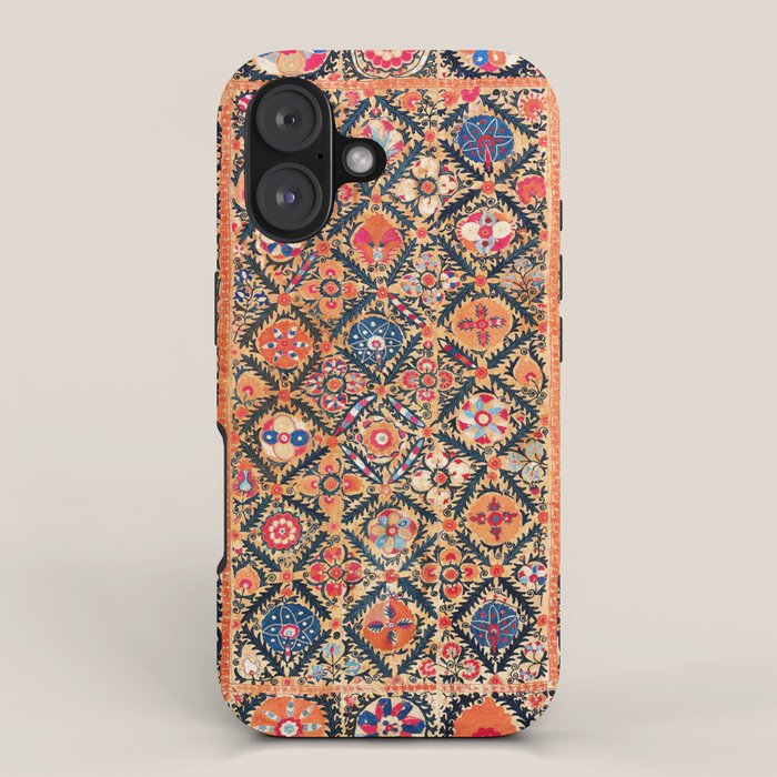 Kermina Suzani Southwest Uzbekistan Embroidery Print iPhone Case Gallery Image 1