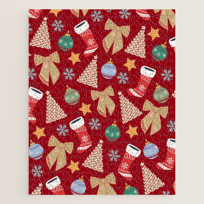 Cute Christmas Red Jigsaw Puzzle Gallery Image 1