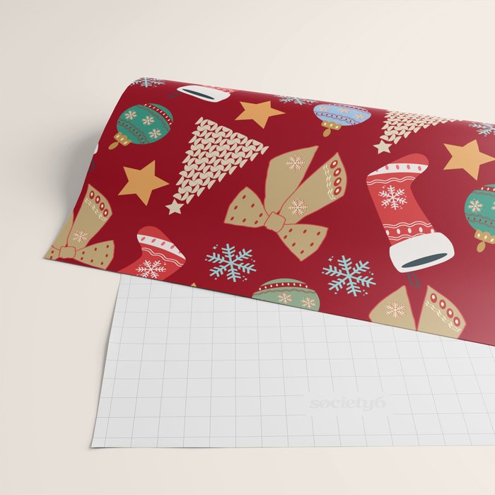 Cute Christmas Red Wrapping Paper Gallery Image 2