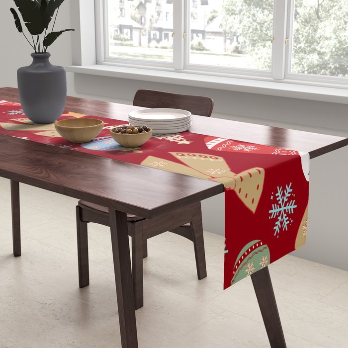 Cute Christmas Red Table Runner Gallery Image 2