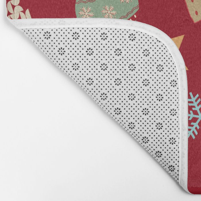 Cute Christmas Red Bath Mat Gallery Image 2