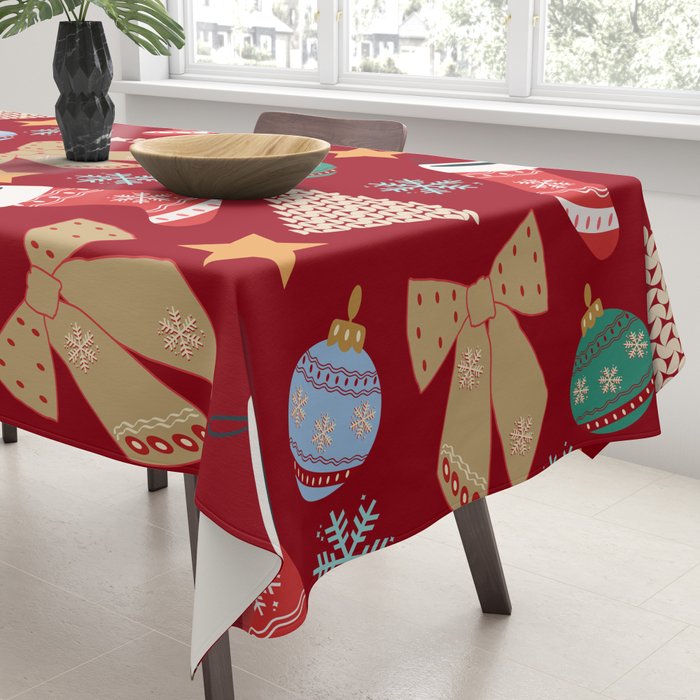 Cute Christmas Red Tablecloth Gallery Image 3
