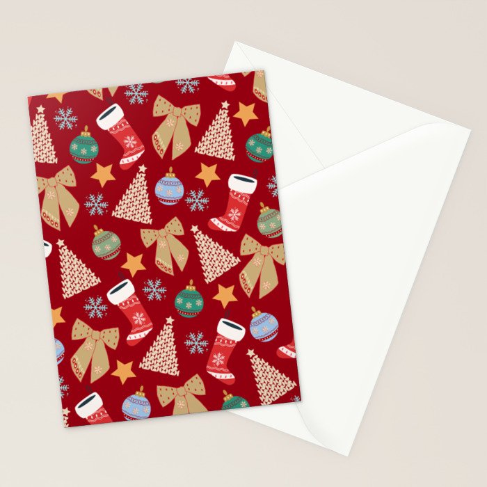 Cute Christmas Red Stationery Card Gallery Image 2