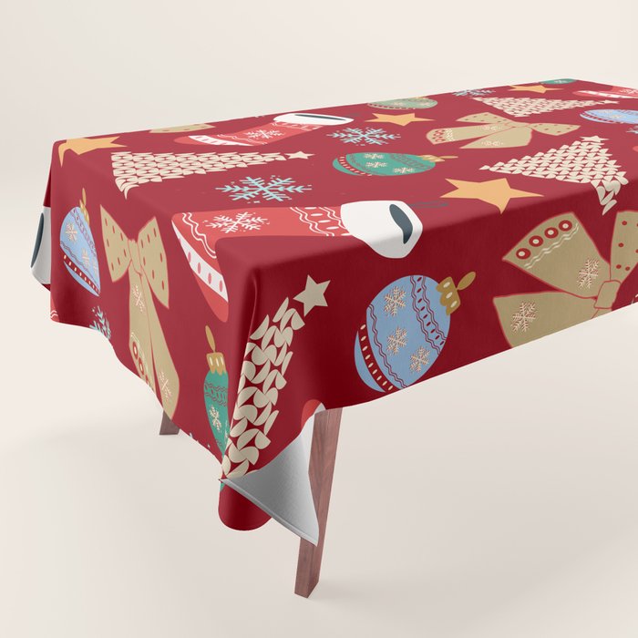 Cute Christmas Red Tablecloth Gallery Image 1