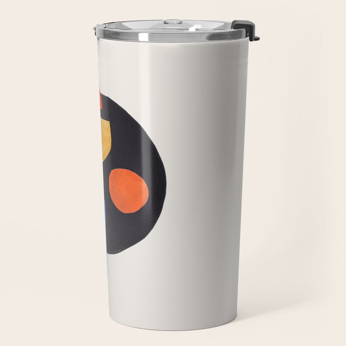 Minimalist Modern Mid Century Funky Colorful Primary Shapes Paper Collage by Ejaaz Haniff Travel Mug Gallery Image 2