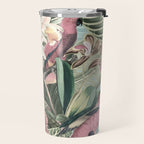 Vintage & Shabby Chic - Sepia Pink Tropical Bird Summer Garden Travel Mug Gallery Image 2