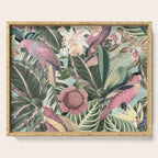 Vintage & Shabby Chic - Sepia Pink Tropical Bird Summer Garden Serving Tray Gallery Image 1