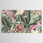 Vintage & Shabby Chic - Sepia Pink Tropical Bird Summer Garden Tablecloth Gallery Image 2