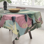 Vintage & Shabby Chic - Sepia Pink Tropical Bird Summer Garden Tablecloth Gallery Image 3