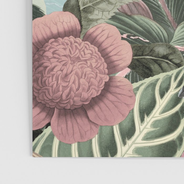 Vintage & Shabby Chic - Sepia Pink Tropical Bird Summer Garden Poster Gallery Image 3
