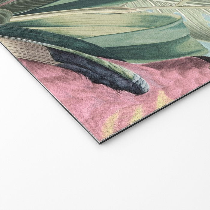Vintage & Shabby Chic - Sepia Pink Tropical Bird Summer Garden Welcome Mat Gallery Image 2