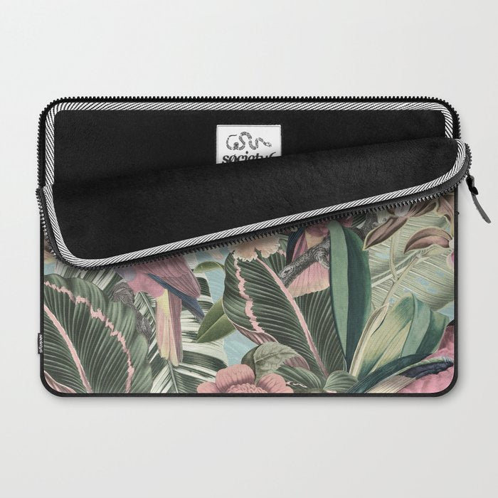 Vintage & Shabby Chic - Sepia Pink Tropical Bird Summer Garden Laptop Sleeve Gallery Image 2