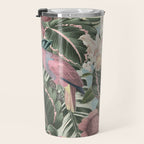 Vintage & Shabby Chic - Sepia Pink Tropical Bird Summer Garden Travel Mug Gallery Image 3