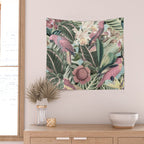 Vintage & Shabby Chic - Sepia Pink Tropical Bird Summer Garden Wall Tapestry Gallery Image 2