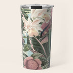 Vintage & Shabby Chic - Sepia Pink Tropical Bird Summer Garden Travel Mug Gallery Image 1