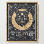 Wild & Free Wolf - Gold & Grey Serving Tray Gallery Image 1