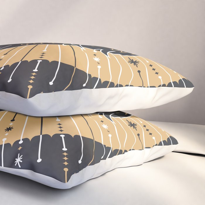 Wild & Free Wolf - Gold & Grey Pillow Sham Gallery Image 3