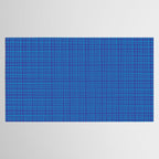 Blue Fine Weave Mid Century Modern Minimalist Woven Line Pattern Tablecloth Gallery Image 2