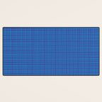 Blue Fine Weave Mid Century Modern Minimalist Woven Line Pattern Desk Mat Gallery Image 3