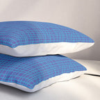Blue Fine Weave Mid Century Modern Minimalist Woven Line Pattern Pillow Sham Gallery Image 3