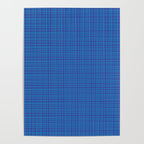 Blue Fine Weave Mid Century Modern Minimalist Woven Line Pattern Poster Gallery Image 4