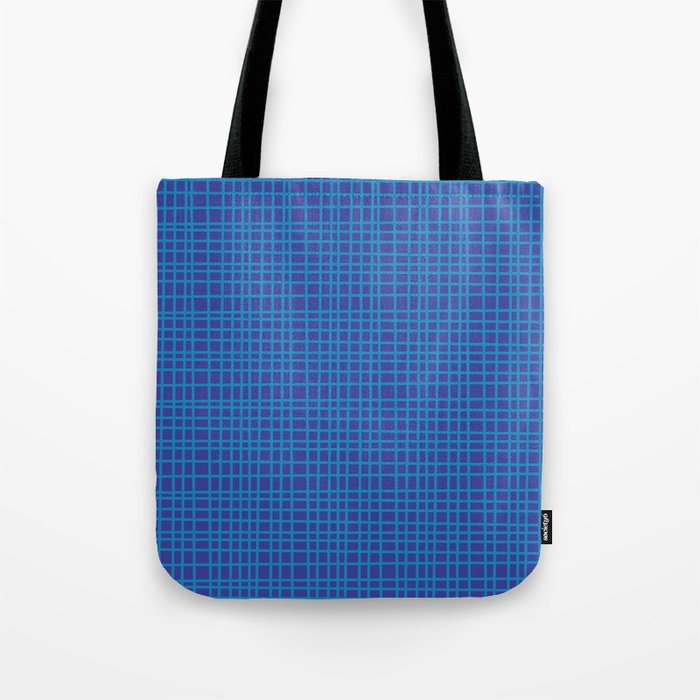 Blue Fine Weave Mid Century Modern Minimalist Woven Line Pattern Tote Bag Gallery Image 1