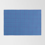 Blue Fine Weave Mid Century Modern Minimalist Woven Line Pattern Rug Gallery Image 2