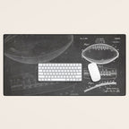 Football Patent - American Football Art - Black Chalkboard Desk Mat Gallery Image 1